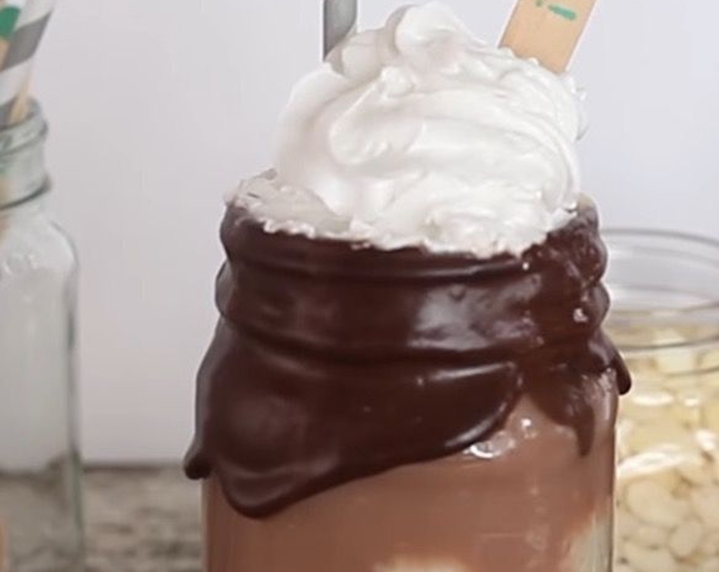 Vegan Ice Cream Float with Chocolate Beverage