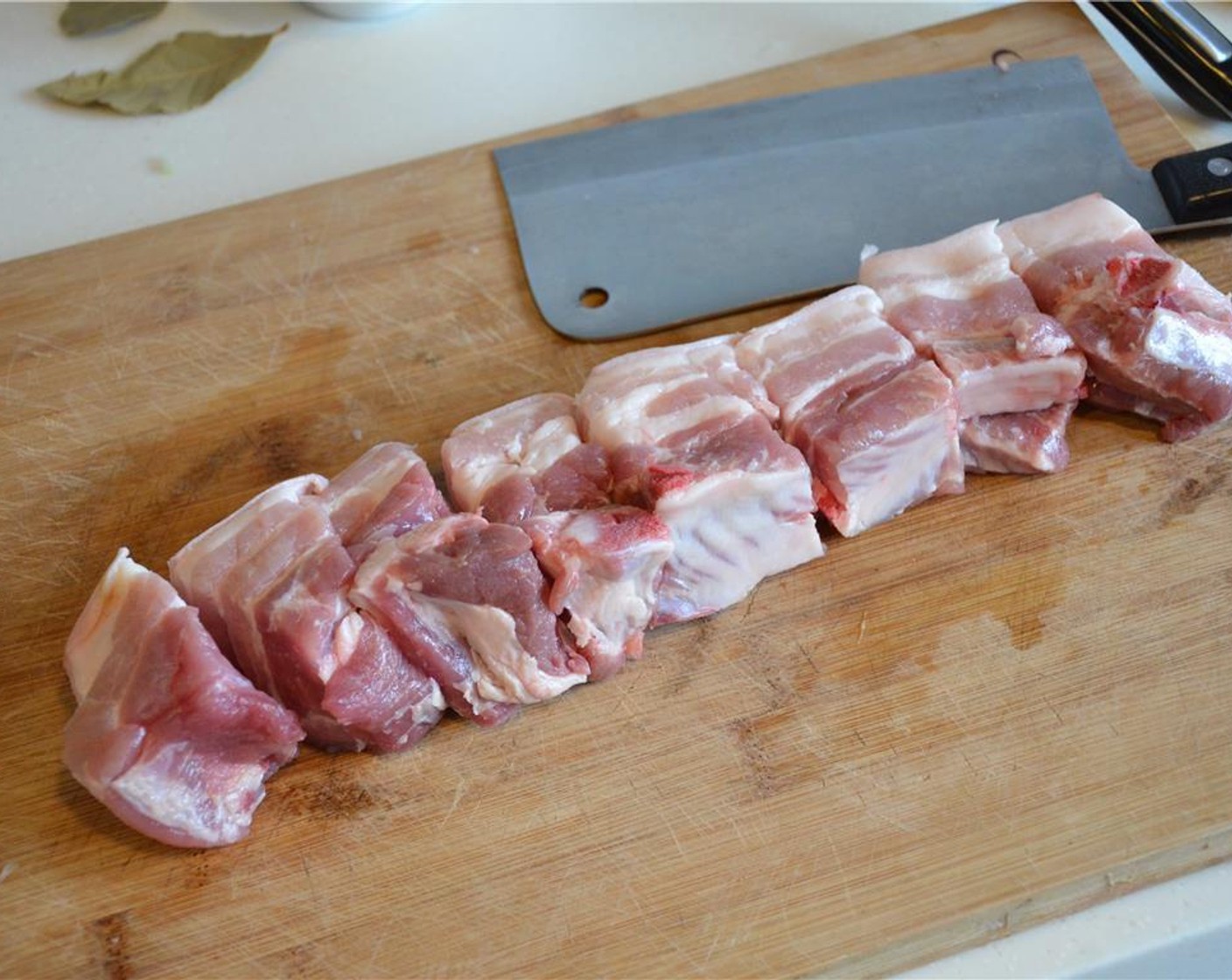 step 5 Cut the Skin-On Pork Belly (1 lb) into 3/4-inch pieces.
