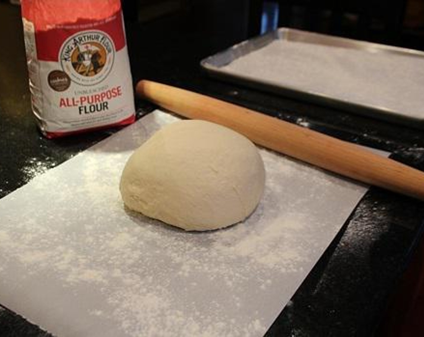 step 2 Then add the Salt (1 tsp), Bread Flour (4 1/2 cups), Granulated Sugar (3 Tbsp), and Active Dry Yeast (1 Tbsp).