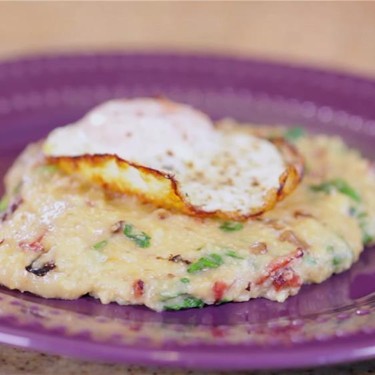 Bacon Cheesy Grits & Fried Egg Recipe | SideChef