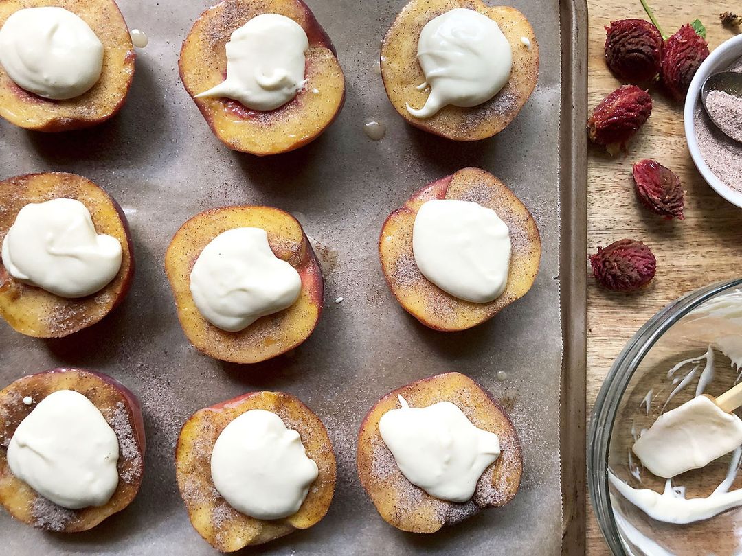Cheesecake-Stuffed Peach Halves Recipe | SideChef