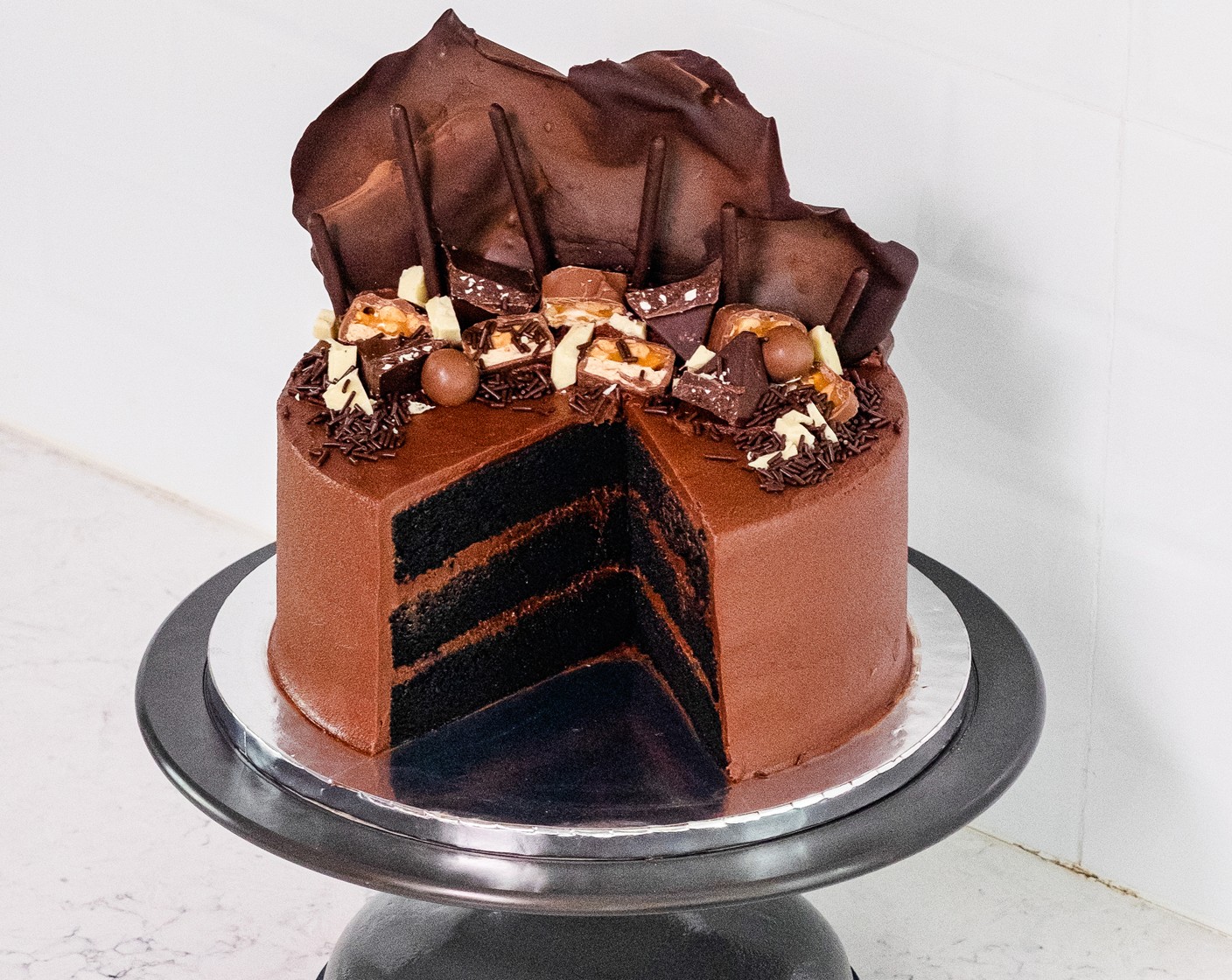 Chocolate Cake with Chocolate Buttercream Sail