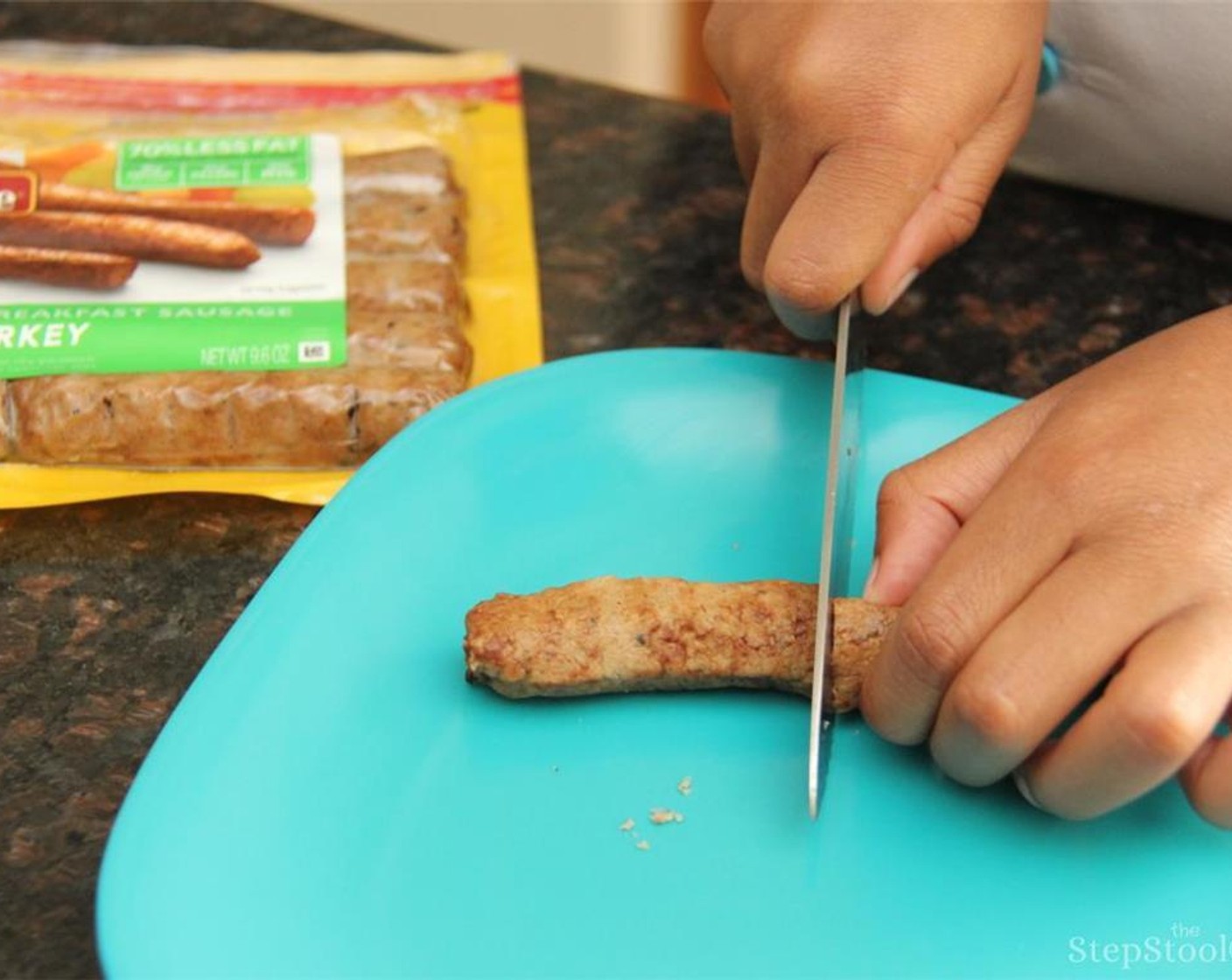 step 2 Cut Turkey Breakfast Sausage Links (4) into small pieces and set aside.