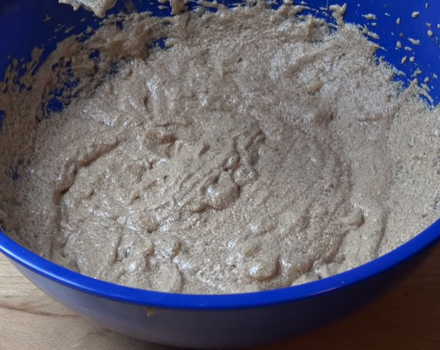 step 1 In a large mixing bowl, beat Butter (1/2 cup) and Brown Sugar (1 1/4 cups) together with an electric mixer. Add Eggs (2) and beat one at a time. Finally, beat in Banana (1 cup).