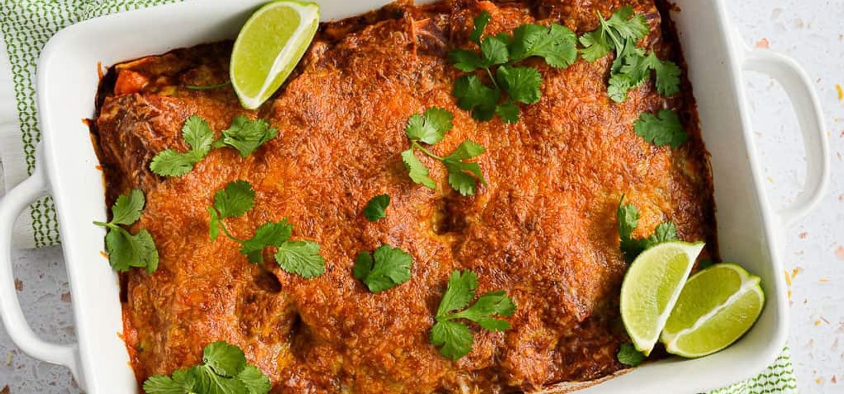 GlutenFree Beef Chorizo, Kale & Sweet Potato Enchilada Casserole