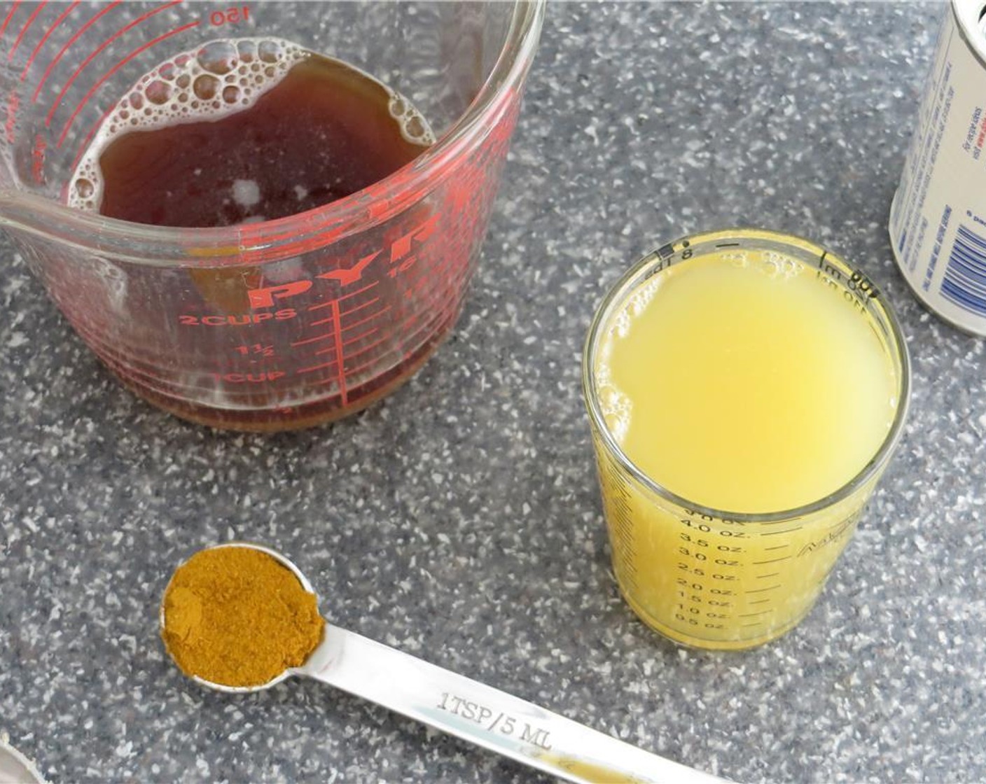 step 4 In a small bowl, combine Pineapple Juice (1/2 cup), Apple Cider Vinegar (4 Tbsp), Brown Sugar (4 Tbsp), and Sweet Curry Powder (2 tsp). Add to the pan, and stir to combine. Bring mixture to a low simmer, and let reduce for 30 minutes.