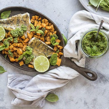 White Fish with Sweet Potato and Pesto Recipe | SideChef