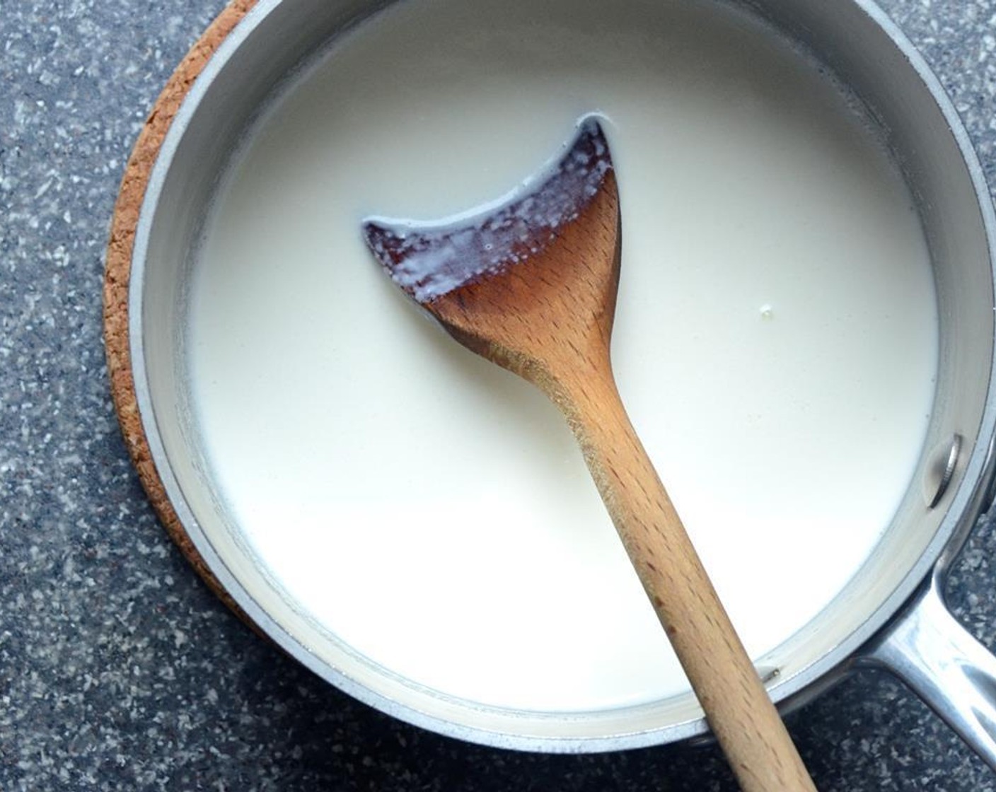step 5 Bring the Milk (1/2 cup), Coconut Milk (1/2 cup), and Heavy Cream (1 cup) to a simmer in a medium saucepan.