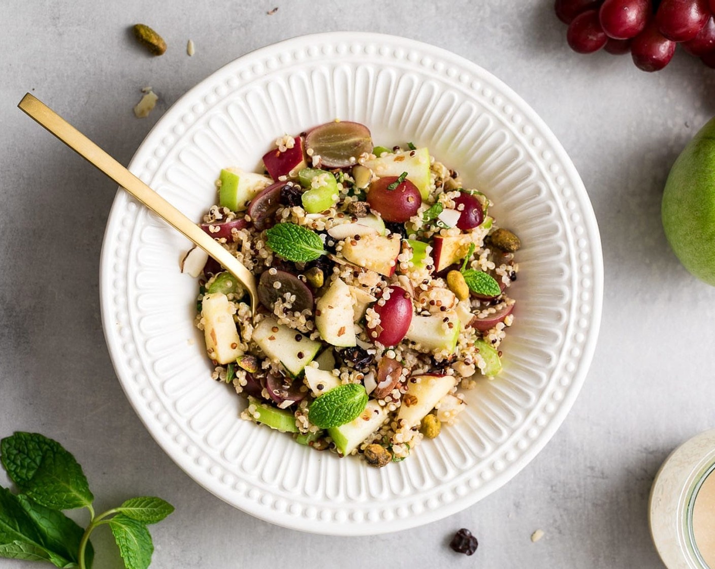 Apple Quinoa Salad with Sweet Tahini Dressing