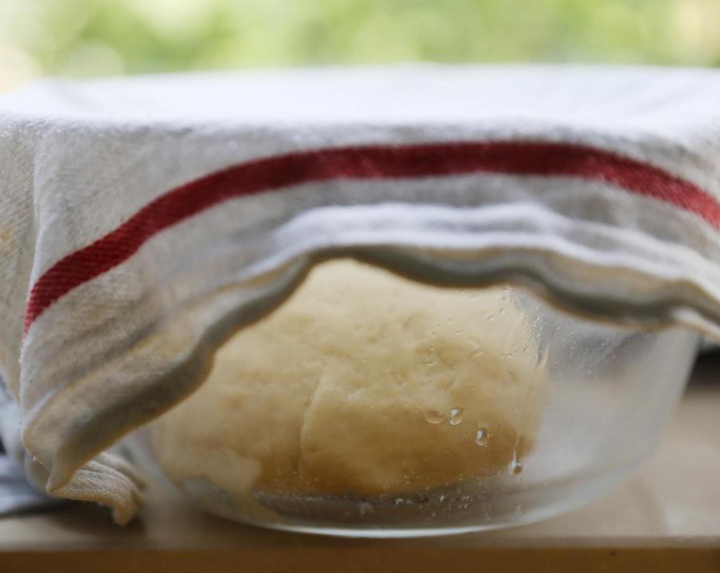 step 5 Place the dough in an oiled glass bowl, cover with a clean damp tea towel and place in a warm spot to prove for around 2 hours.