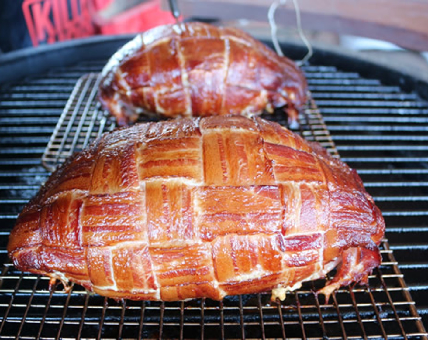 step 9 Place each turducken on the smoker and cook for a couple of hours, until internal temperature reaches 165 degrees F (75 degrees C) on instant read thermometer.