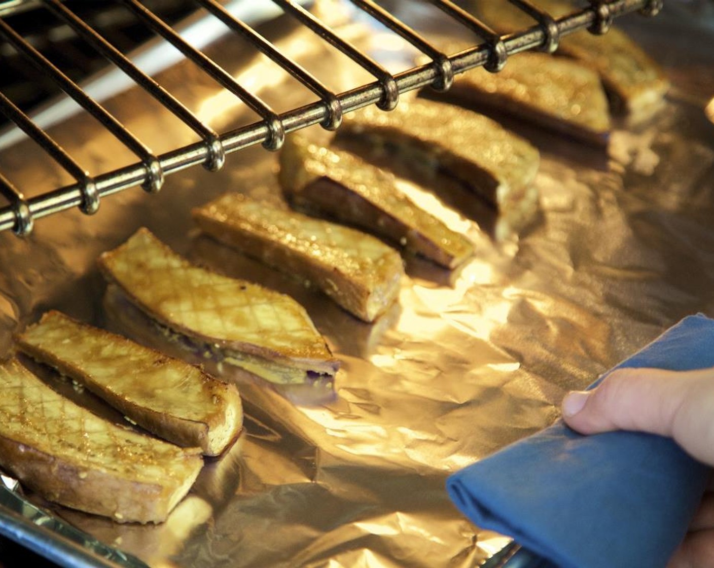 step 15 Spoon the miso mixture evenly over the eggplant and roast in the oven for 20 minutes.