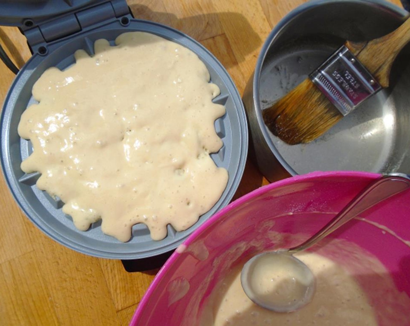 step 5 Spoon the waffle batter onto your waffle maker and then follow your waffle-maker instructions until the waffles are crisp and golden brown.