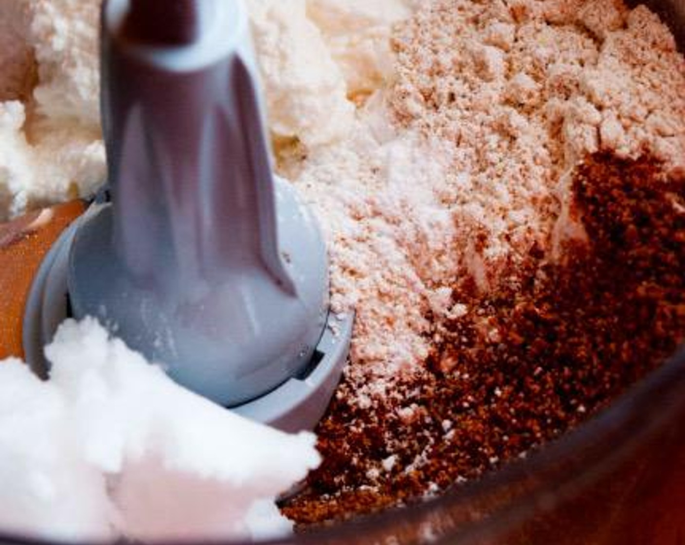 step 2 In a food processor, place Spelt Flour (1 1/3 cups), Coconut Oil (2 oz), Coconut Sugar (3 Tbsp), Ricotta Cheese (2/3 cup), Baking Powder (1 Tbsp), and Ground Cinnamon (1 Tbsp).
