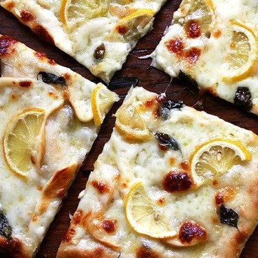 Pizza with Lemon, Smoked Mozzarella & Basil Recipe | SideChef