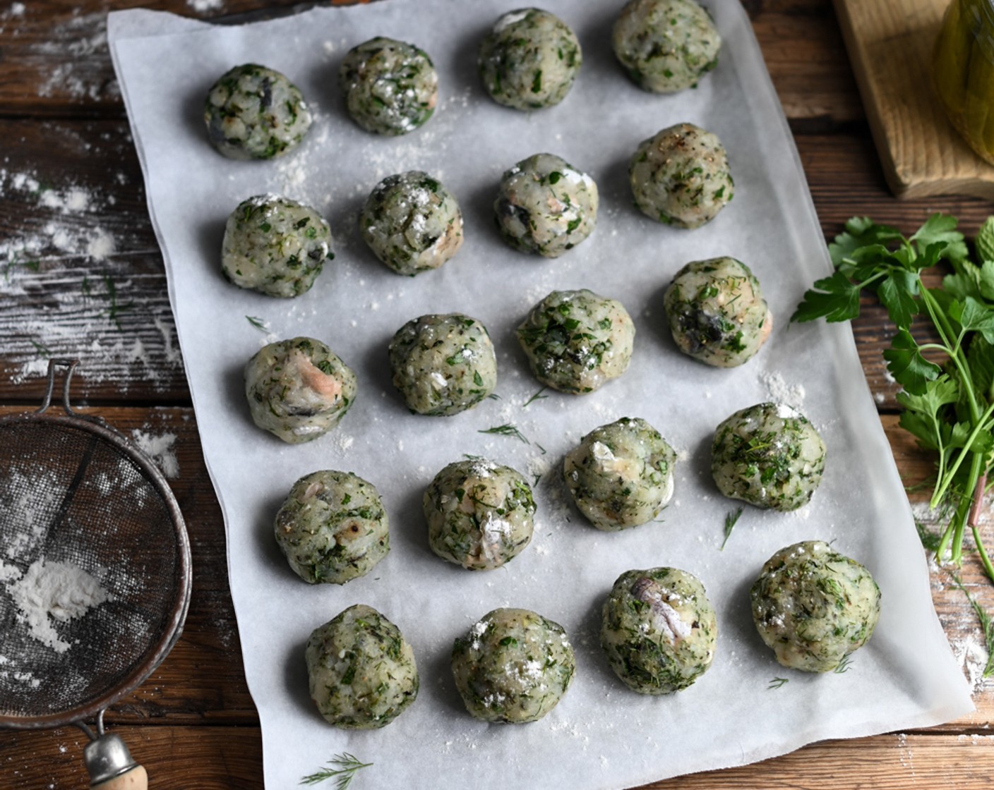 step 5 Use a spoon to shape the mixture into small balls, arranging them on a lined baking sheet. Refrigerate the polpette for 1 hour or overnight to firm up.