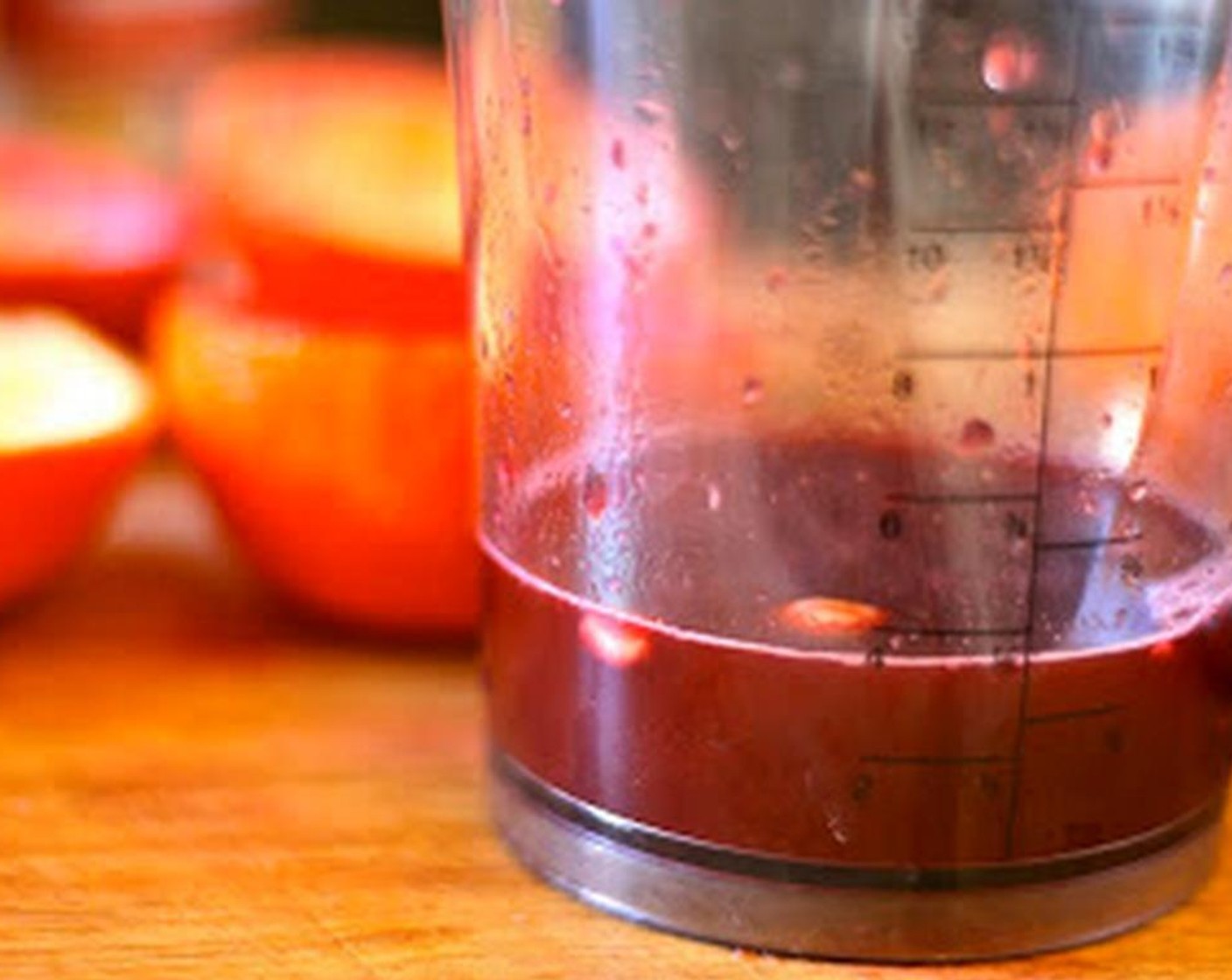 step 2 Juice enough Blood Oranges (10) to yield 1 cup of blood orange juice. You will probably need approximately 10 oranges to get enough juice. If you don’t have enough, you can simply add in some regular store-bought orange juice.