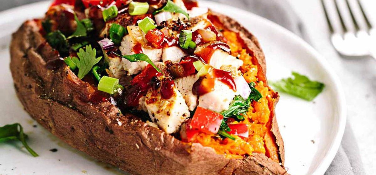 Stuffed Sweet Potato with Barbecue Chicken Recipe | SideChef