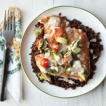 Chicken Paillard with Avocado Relish Tahini Recipe | SideChef