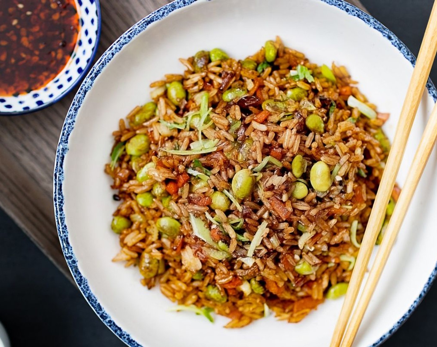 Mixed Mushrooms and Edamame Fried Rice