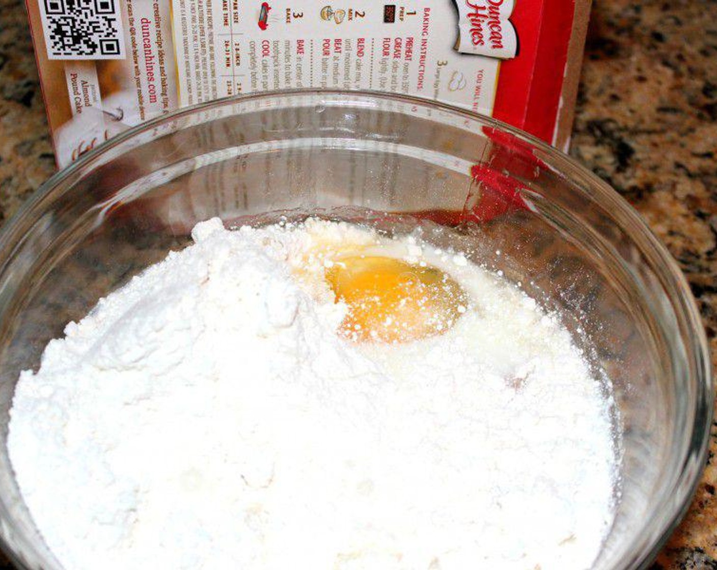 step 1 In a large bowl mix the White Cake Mix (1 box) according to your box instructions, just as if you’re making a cake!