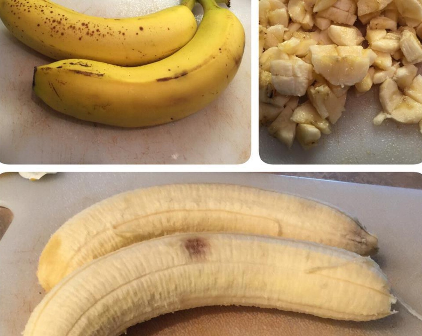 step 1 Peel and chop the Bananas (2) into pieces.