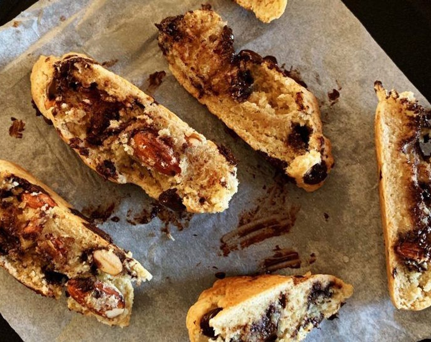 step 6 Bake in the preheated oven for 20-25 min or until golden in color. Slice up the loaf into about 7 pieces, place them face up and keep baking for 10 more minutes or until crunchy. I like to flip them halfway through.