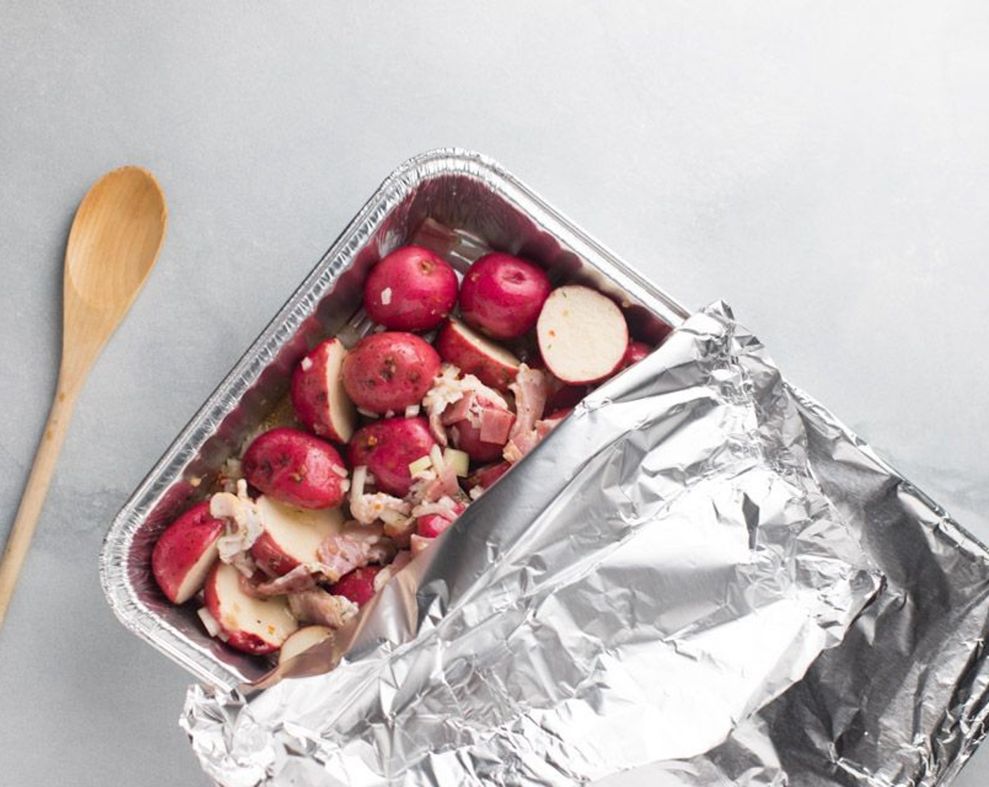 step 8 Cover the pan with aluminum foil.