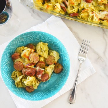 No-Boil Pesto Tortellini Bake Recipe | SideChef