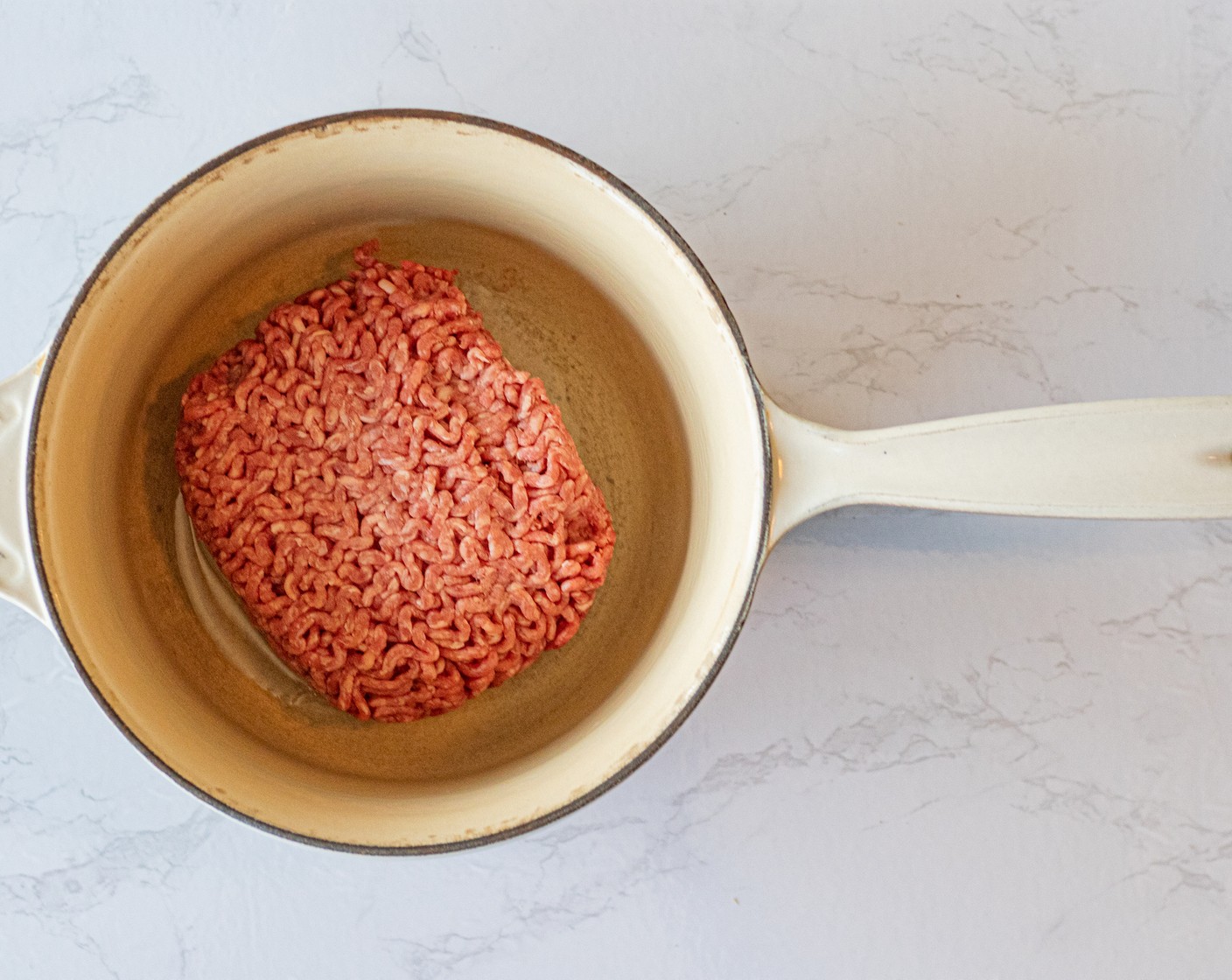 step 1 In a small pan, over medium heat, brown the 80/20 Lean Ground Beef (8 oz). No oil is needed as the beef will release its own fat. Once browned, set aside.