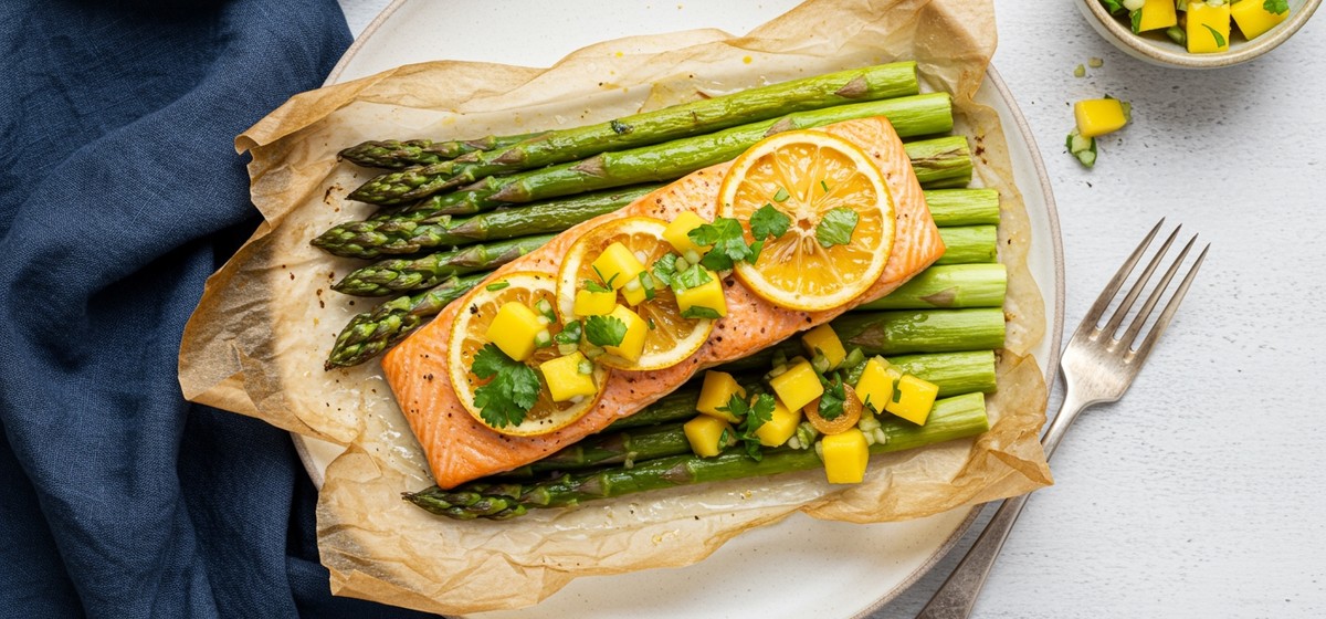 Citrus Cilantro Salmon En Papillote with Mango Salsa Recipe | SideChef