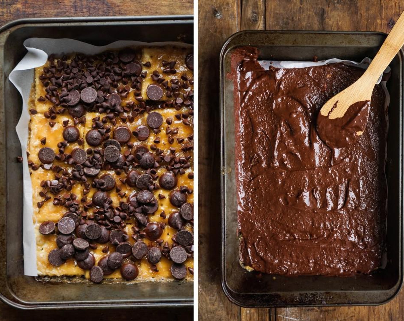 step 5 Evenly sprinkle over the Chocolate Chips (1 cup). Use a spatula to spread the melted chocolate over the crackers. Top with Pecans (1/2 cup), Unsweetened Shredded Coconut (to taste), or topping of choice.