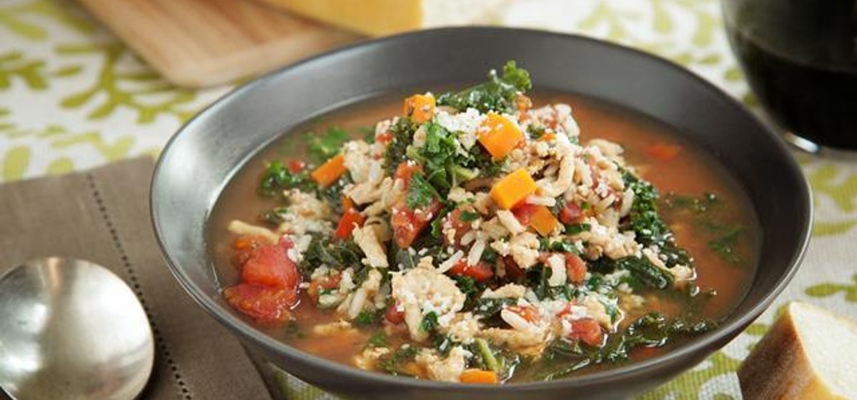 Turkey and Kale Soup with Brown Rice Recipe | SideChef