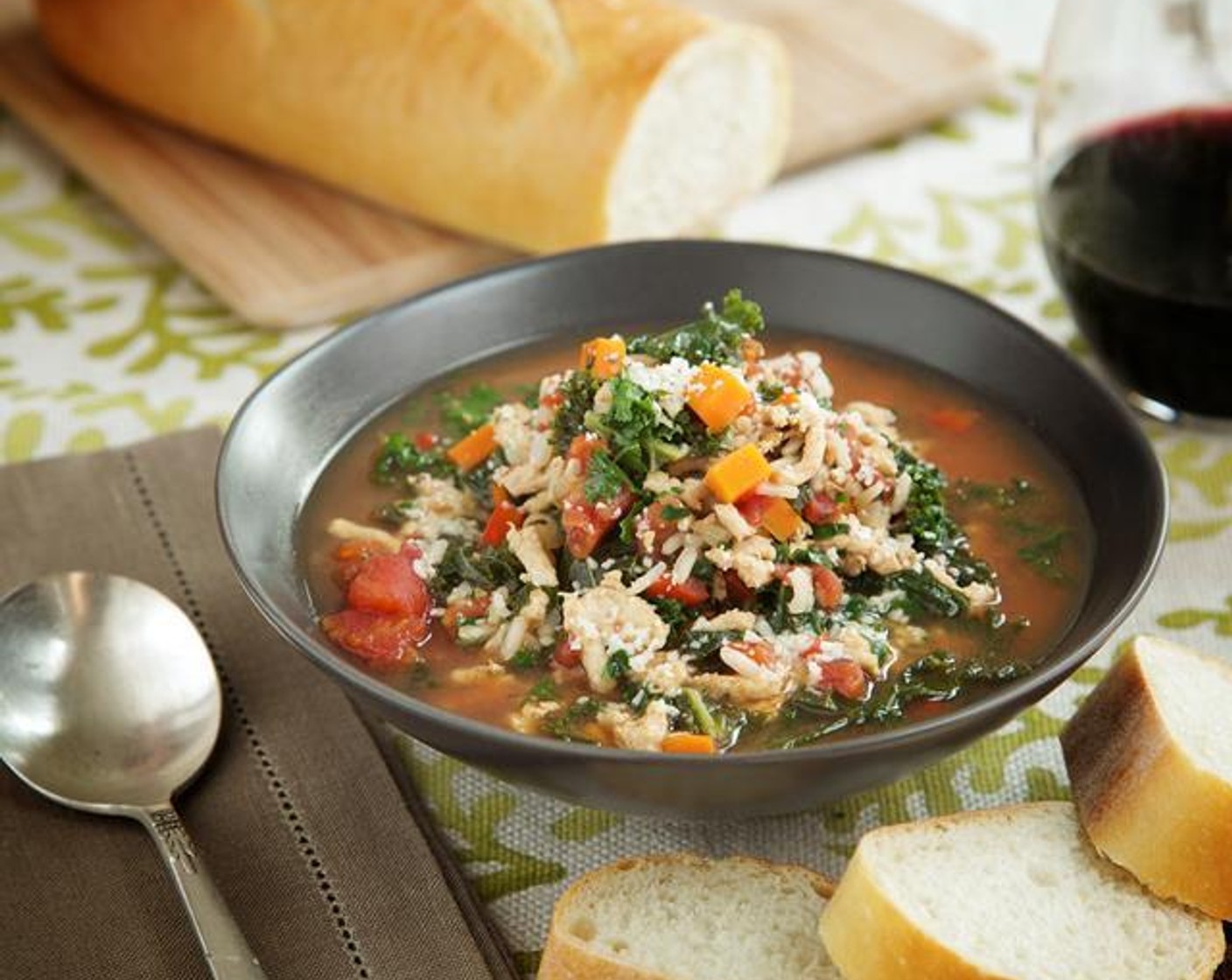 Turkey and Kale Soup with Brown Rice