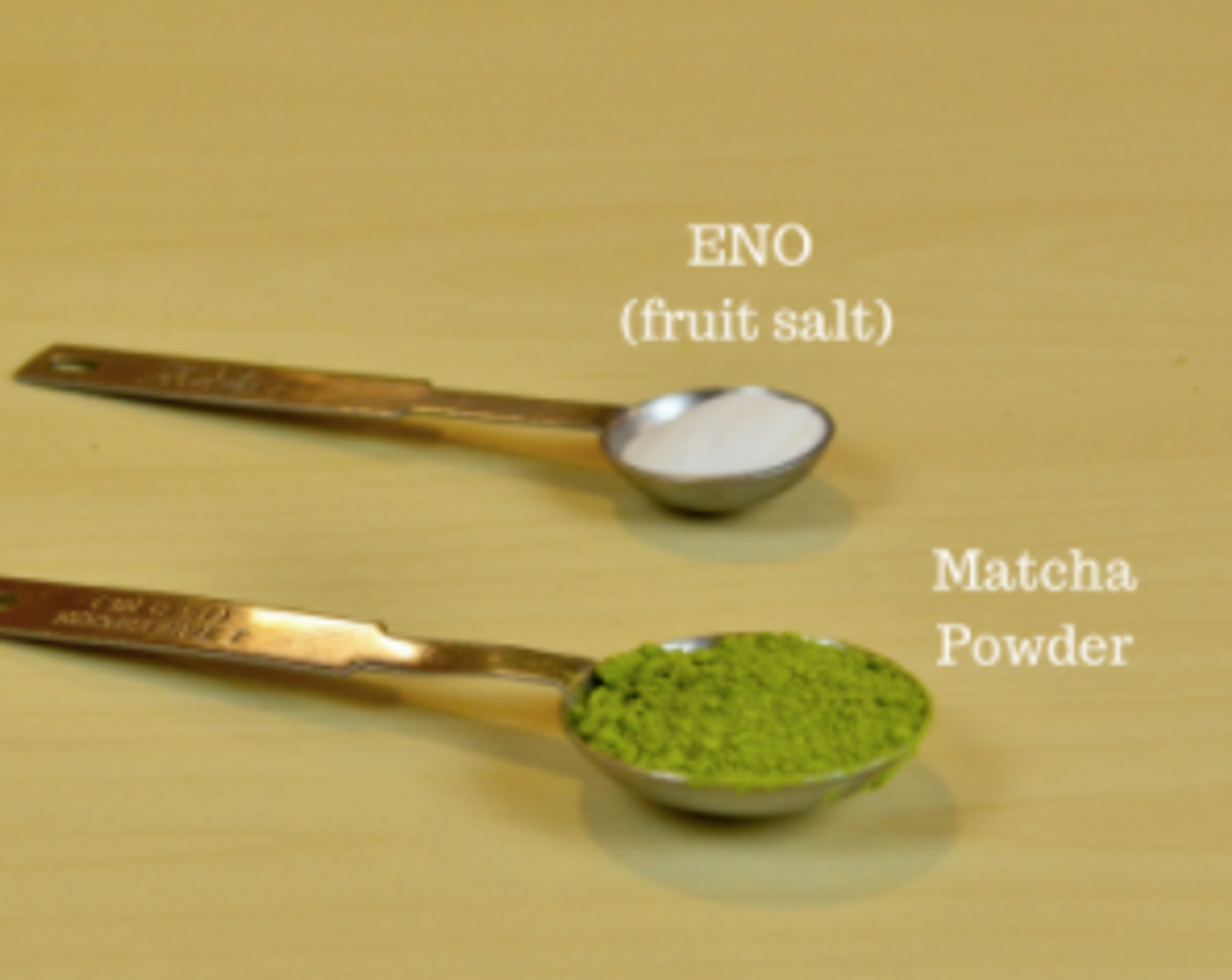 step 9 Next, have ready ENO (fruit salt) and green tea powder.