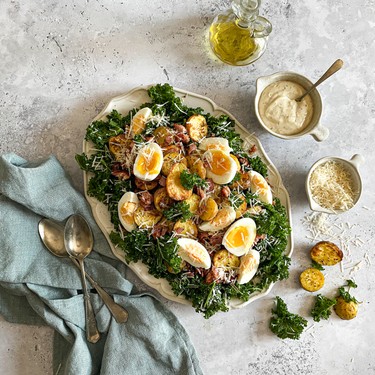 Roasted Potato & Kale Caesar Salad Recipe | SideChef