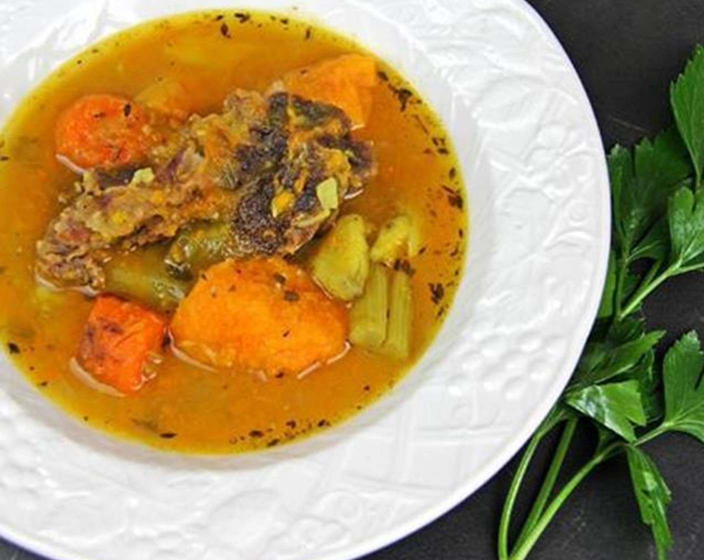 Caribbean Beef, Sweet Potato and Pumpkin Soup Recipe SideChef