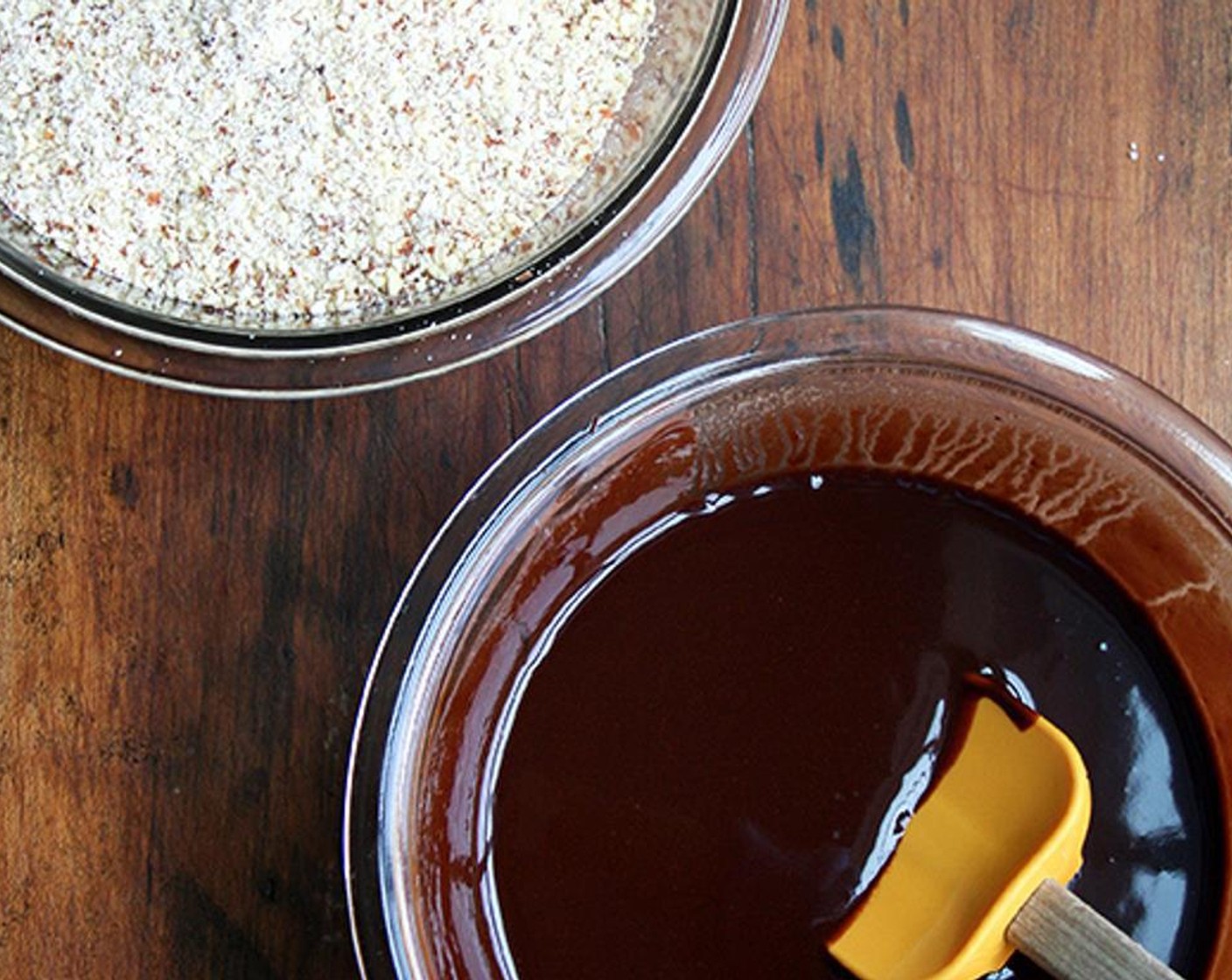 step 4 In a bowl over simmering water in the microwave, melt the Bittersweet Chocolate (1 3/4 cups) and Unsalted Butter (1 cup) together, then set aside.