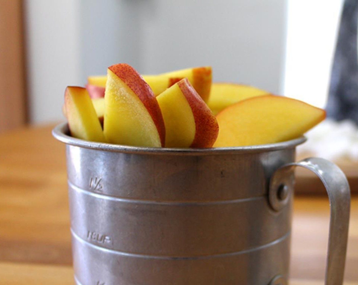 step 2 Toss Nectarines (2 cups) with Salt (to taste), Ground Black Pepper (to taste), and Olive Oil (1 tsp).