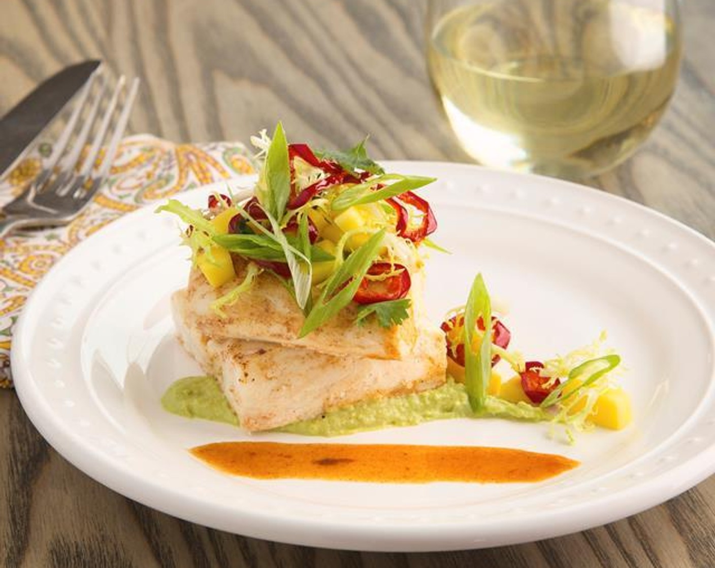 Chipotle-Glazed Halibut with Mango