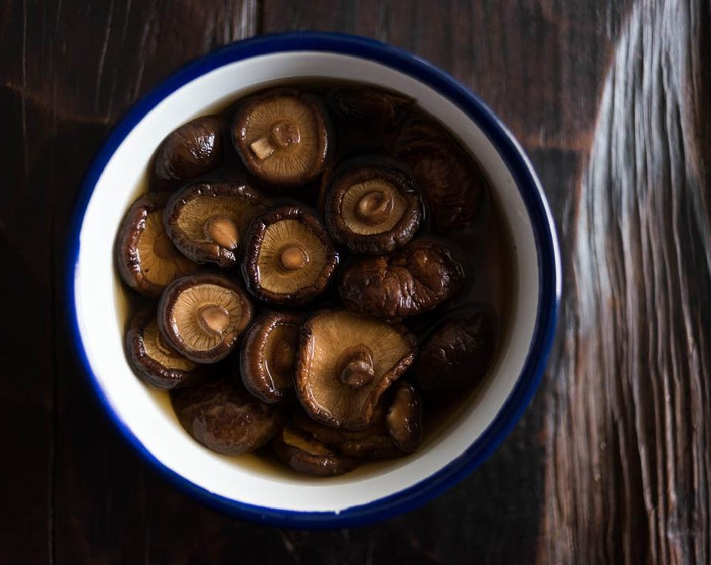 step 1 Gently rinse the Dried Shiitake Mushroom (1/2 cup) to remove the dust on the surface. Transfer into a bowl and cover with 2-inches Water (to taste). Soak until the mushrooms turn completely tender, 30 minutes to 1 hour.