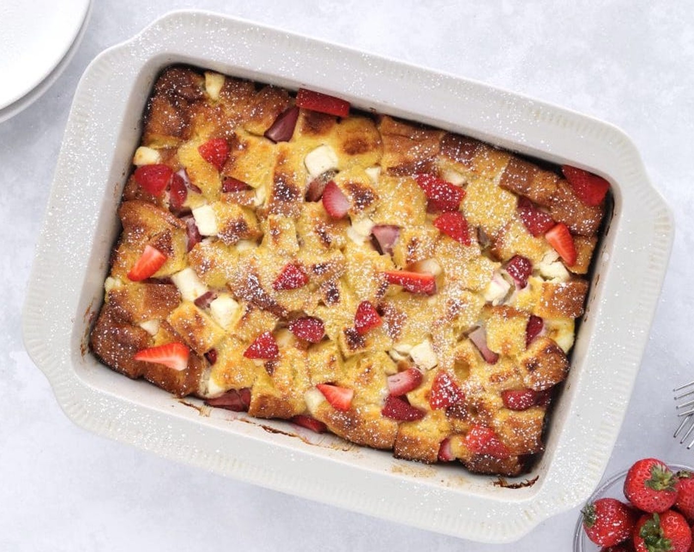 Strawberry and Cream Overnight French Toast Bake