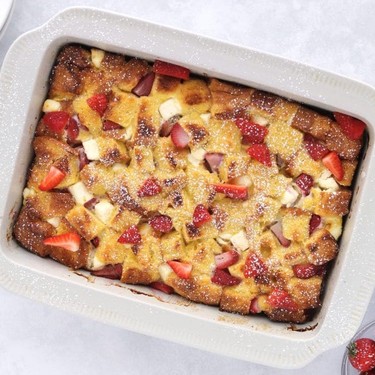 Strawberry and Cream Overnight French Toast Bake Recipe | SideChef