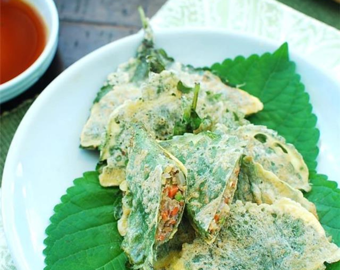 Kkaennip Jeon (Stuffed Perilla Jeon)