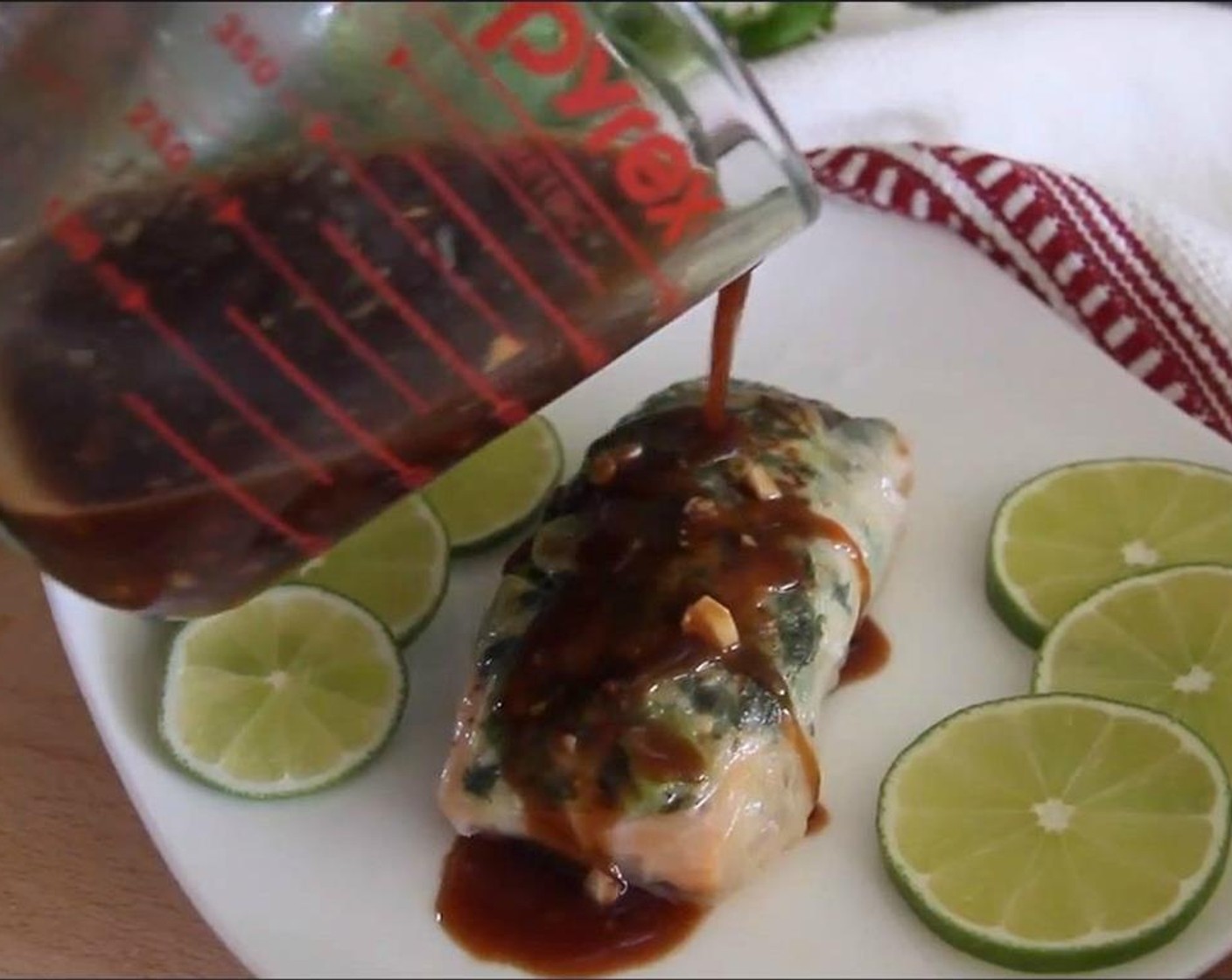 step 22 Drizzle the sauce over the salmon bundles.