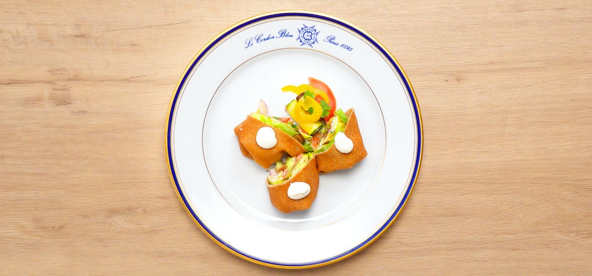 Buckwheat Galette with Steamed Vegetables and Fresh Herbs Recipe | SideChef