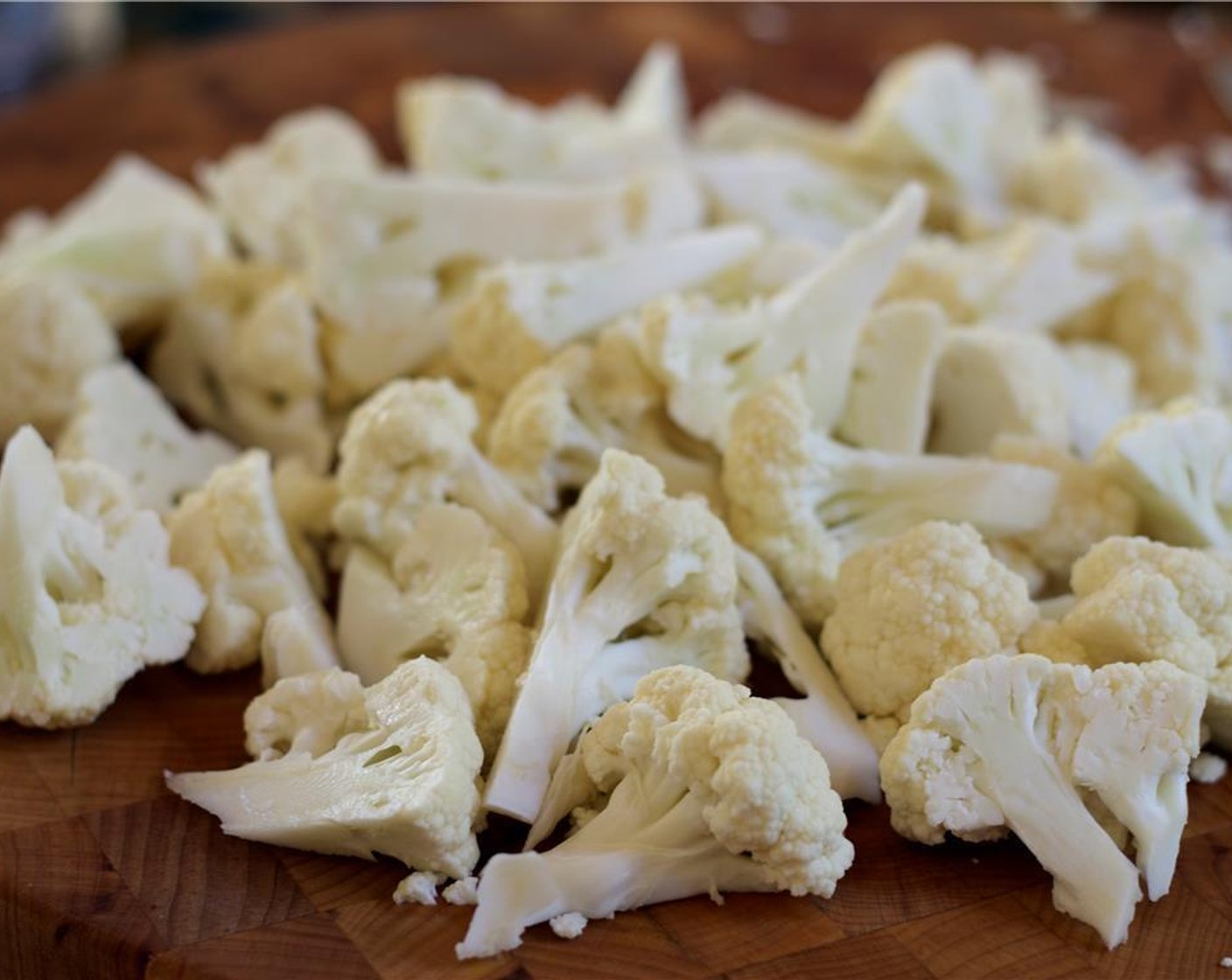 step 2 Chop the Cauliflower (1 head) into small pieces.