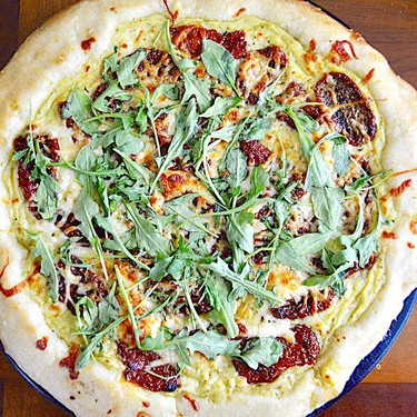 Sun-Dried Tomato Arugula White Pizza Recipe | SideChef