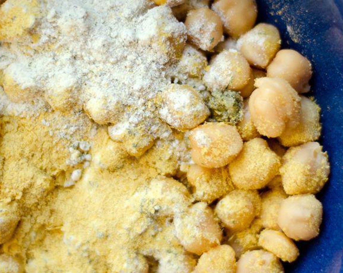 step 2 Gently toss chickpeas with Olive Oil (1 Tbsp), Ranch Seasoning Powder Mix (1 Tbsp), and Nutritional Yeast (1/2 Tbsp).