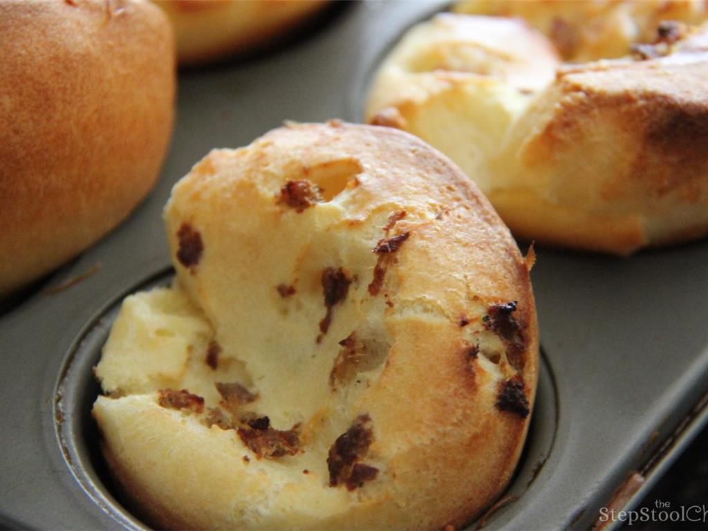 Step 4 of Turkey Sausage Popovers Recipe: Serve hot and enjoy!